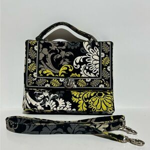 Vera Bradley Julie Baroque Pattern Black Yellow Gray White Purse Handbag Retired